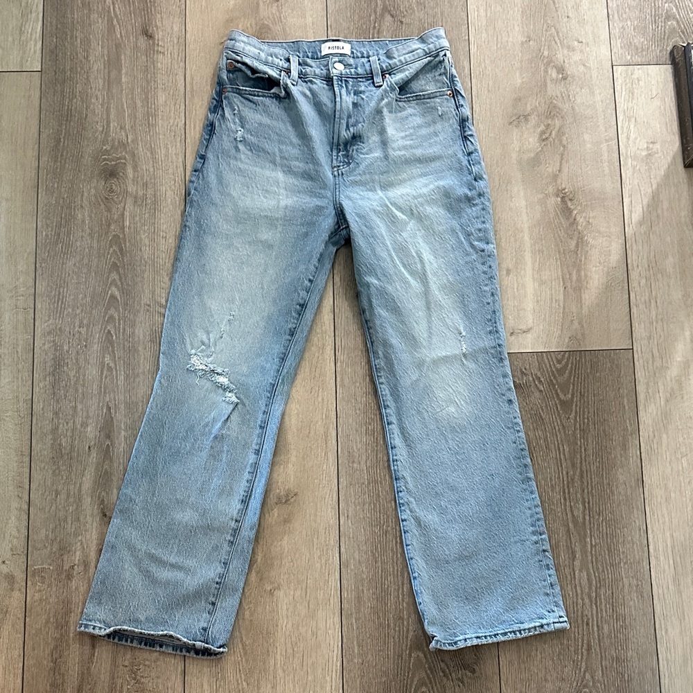 Pistola Light Blue Straight Leg Jeans 28